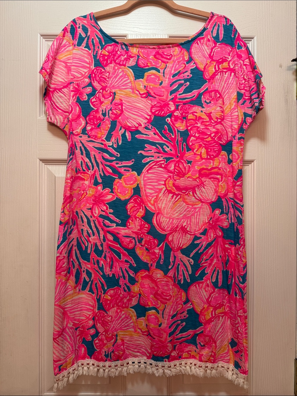 Lilly Pulitzer Pink and Teal Floral Tilla Dress